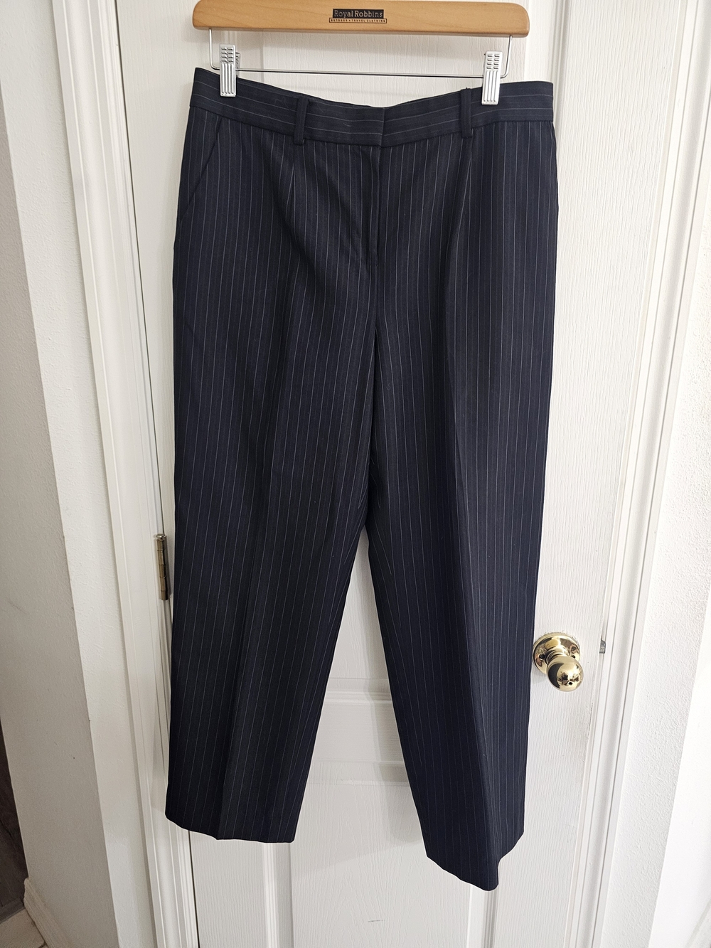 Calvin Klein Black Pinstripe Dress Trousers